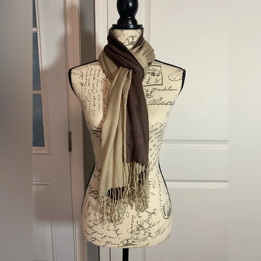 Brown and Champagne Scarf A